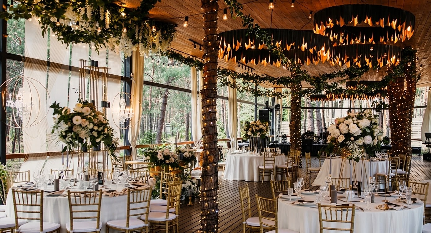 Espaço decorado para uma celebração
